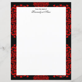 複雑なラブノート – 黒い線なし紙シート