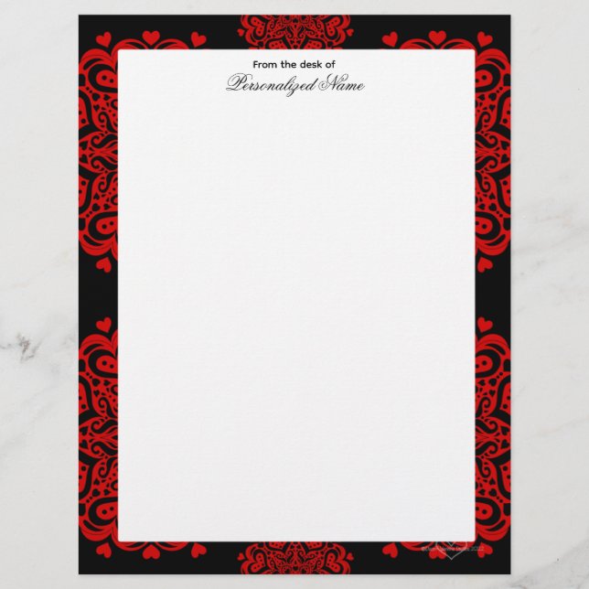 複雑なラブノート – 黒い線なし レターヘッド (正面)