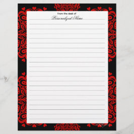 複雑なラブノート – 黒い裏地 レターヘッド