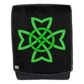 複雑なループを生き生きとした緑のアイルランドケルト結び目模様 バックパック (正面)