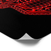 複雑なレッドシュガースカルオンブラック ポスター (角)