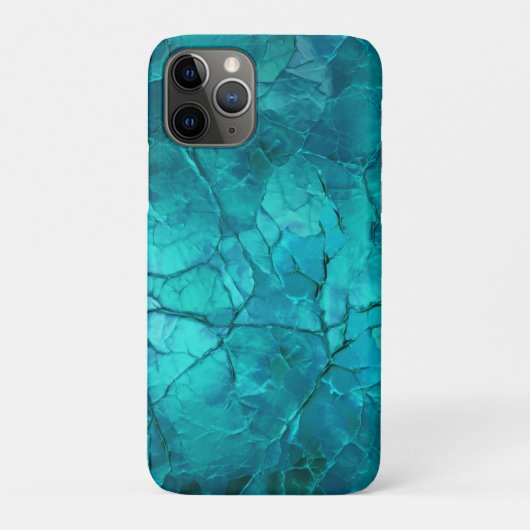 複雑な亀裂、ティール(緑がかった色)とターコイズの線 Case-Mate iPhoneケース (裏)