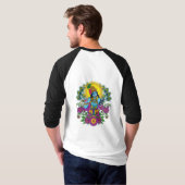 複雑な伝統的なクリシュナ卿のアート Tシャツ (裏面フル)