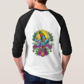 複雑な伝統的なクリシュナ卿のアート Tシャツ (裏面)