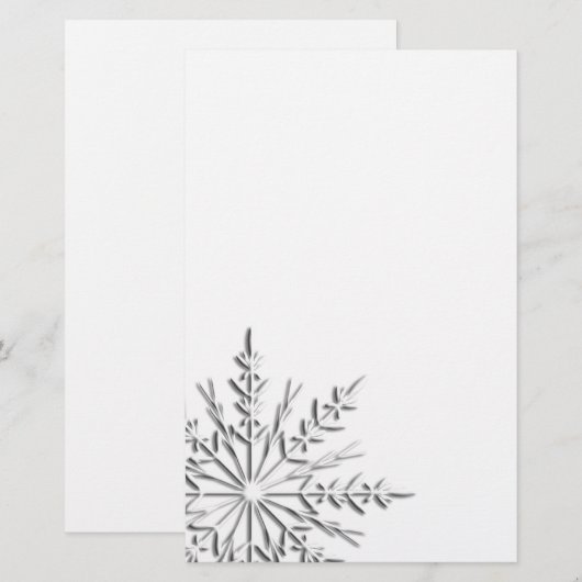 複雑な冬の雪片 便箋 (正面/裏面)