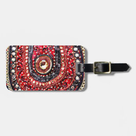 複雑な刺しゅう ラゲッジタグ