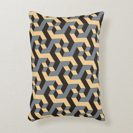 複雑な回転キュビを持つ幾何学的シームレスタイル アクセントクッション (正面(垂直))
