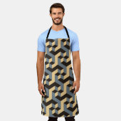 複雑な回転キュビを持つ幾何学的シームレスタイル エプロン (着用した状態)
