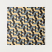 複雑な回転キュビを持つ幾何学的シームレスタイル タペストリー (正面(横))