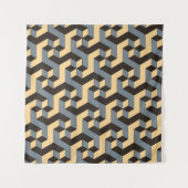 複雑な回転キュビを持つ幾何学的シームレスタイル タペストリー (正面)