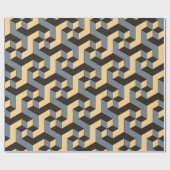複雑な回転キュビを持つ幾何学的シームレスタイル ラッピングペーパー (フラット)