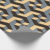 複雑な回転キュビを持つ幾何学的シームレスタイル ラッピングペーパー (角)