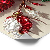 複雑な宝石の装飾されたフローラデザイン ポスター (角)