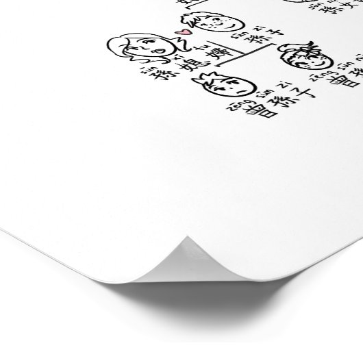 複雑な家族中国のツリー – マンダリン ポスター (角)