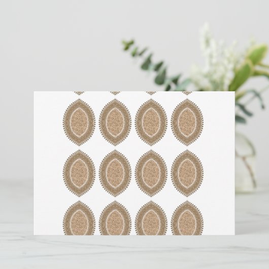 複雑な幾何学的なモティを持つ長方形の敷物 サンキューカード (スタンド正面)