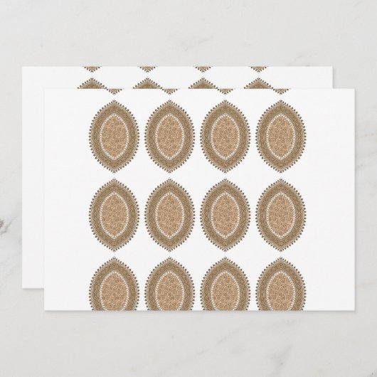 複雑な幾何学的なモティを持つ長方形の敷物 サンキューカード (正面/裏面)