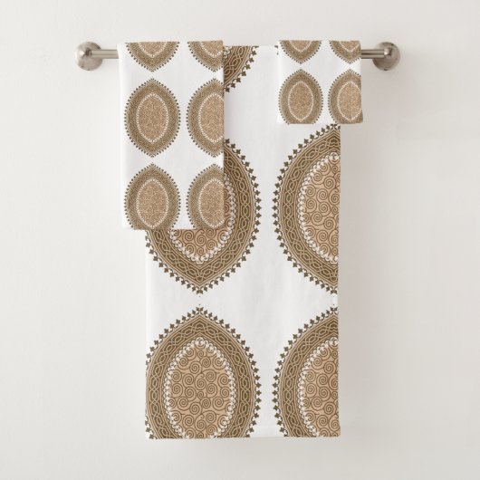 複雑な幾何学的なモティを持つ長方形の敷物 バスタオルセット (インサイチュ)