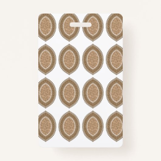 複雑な幾何学的なモティを持つ長方形の敷物 バッジ (正面)