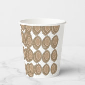 複雑な幾何学的なモティを持つ長方形の敷物 紙コップ (裏面)