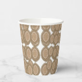 複雑な幾何学的なモティを持つ長方形の敷物 紙コップ (左)