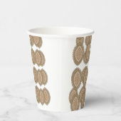 複雑な幾何学的なモティを持つ長方形の敷物 紙コップ (右)