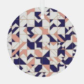 複雑な幾何学的なヴィンテージモダン、シームレスなパターン ガラスオーナメント (裏面)