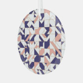 複雑な幾何学的なヴィンテージモダン、シームレスなパターン ガラスオーナメント (正面左)