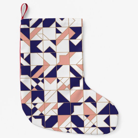 複雑な幾何学的なヴィンテージモダン、シームレスなパターン スモールクリスマスストッキング (正面)