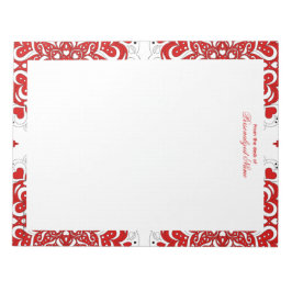 複雑な愛のノート – 赤い素線のメモ帳 ノートパッド