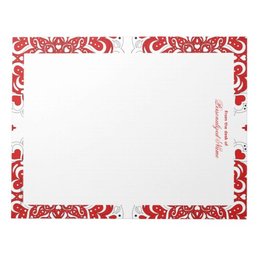 複雑な愛のノート – 赤い素線のメモ帳 ノートパッド (正面)