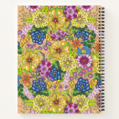 複雑な手描き花名とイニシャル ノートブック (裏面)