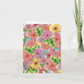 複雑な手鮮やか引き花模様母の日 カード (裏面)