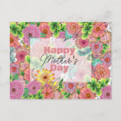 複雑な手鮮やか引き花模様母の日 ポストカード (正面)