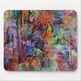複雑な抽象芸術カラー質感 マウスパッド