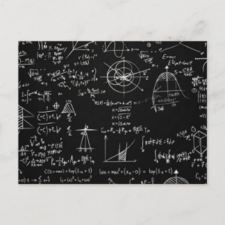 複雑な数学と物理学の黒板の方程式デザイン ポストカード