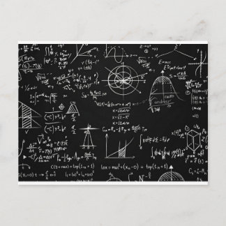 複雑な数学と物理学の黒板の方程式デザイン ポストカード