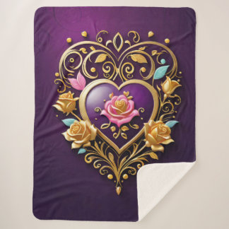 複雑な映画の入った黄金のハート シェルパブランケット