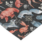 複雑な森の動物模様 ショートテーブルランナー (コーナー)