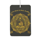 複雑な模様に囲まれた金仏 カーエアーフレッシュナー (正面)