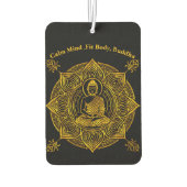 複雑な模様に囲まれた金仏 カーエアーフレッシュナー (裏面)