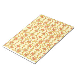 複雑な模様の黄色と白の背景 ノートパッド