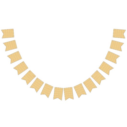 複雑な模様の黄色と白の背景 バンティングフラッグ (全)