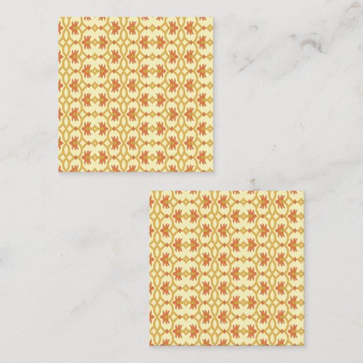複雑な模様の黄色と白の背景 予約カード (正面/裏面)