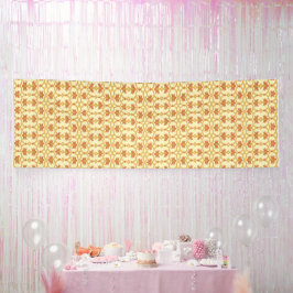 複雑な模様の黄色と白の背景 横断幕