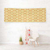 複雑な模様の黄色と白の背景 横断幕 (インサイチュ)