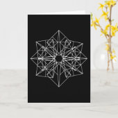 複雑な正方形の神聖なジオメトリスケッチ カード (黄色い花)