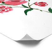 複雑な水彩バラ ポスター (角)