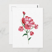 複雑な水彩バラ ポストカード (正面/裏面)
