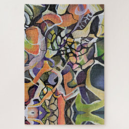 複雑な水色の抽象芸術幾何学的および線形 ジグソーパズル