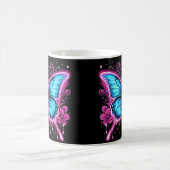 複雑な渦巻きと開花：蝶お洒落類 コーヒーマグカップ (中央)